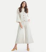 White sand louise rosette buttoned co ord