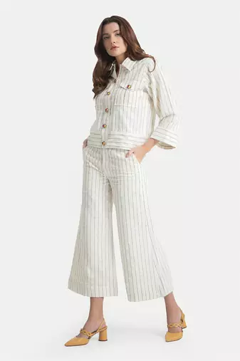 White sand louise rosette buttoned co ord