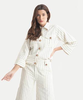 White sand louise rosette buttoned co ord 4