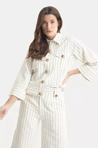 White sand louise rosette buttoned co ord