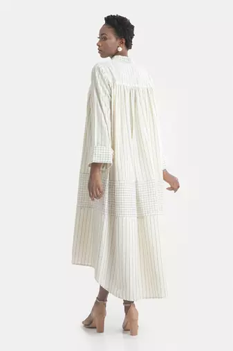White sand clair fleur yoke dress