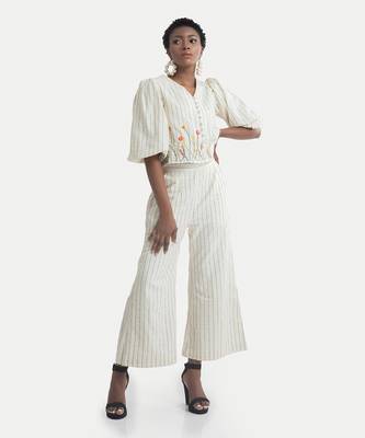 White sand claire fleur balloon sleeve co ord 1