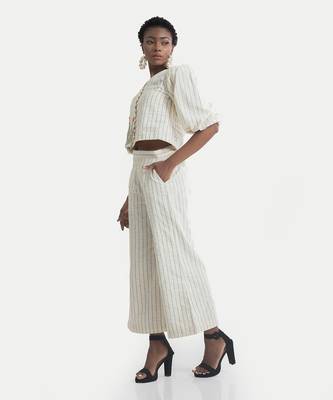 White sand claire fleur balloon sleeve co ord 2