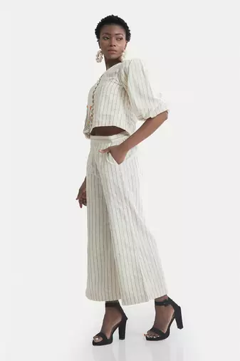 White sand claire fleur balloon sleeve co ord