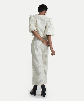 White sand claire fleur balloon sleeve co ord 3