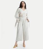 White sand camile wide legged jumpsuit