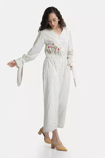 White sand camile wide legged jumpsuit