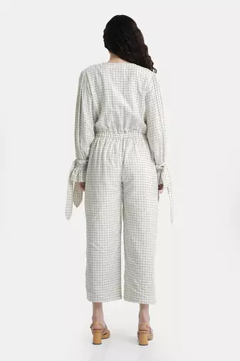White sand camile wide legged jumpsuit