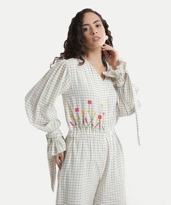 White sand camile wide legged jumpsuit 4