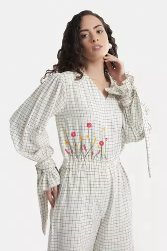 White sand camile wide legged jumpsuit