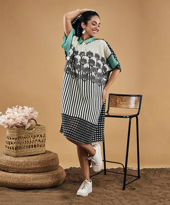 White palm bay printed kimono dress 1