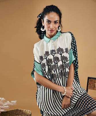 White palm bay printed kimono dress 4