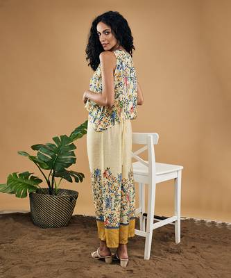 Yellow bird and tile printed co ord set 5