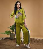 Green orchid bloom printed co ord set