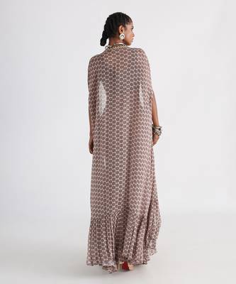 Brown printed cape set 4