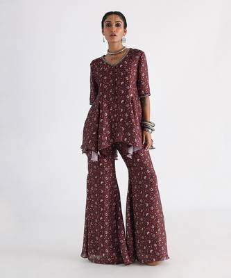 Brown printed co-ord set 1