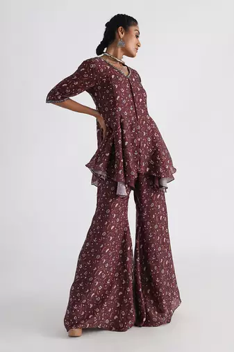 Brown printed co-ord set