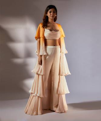 Beige ombre pant set 1
