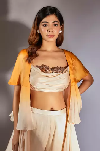 Beige ombre pant set