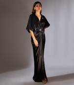 Black embroidered shirt dress