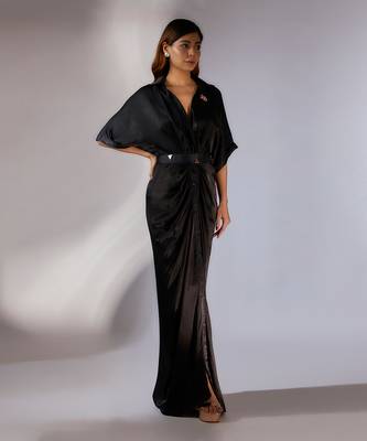 Black embroidered shirt dress 2