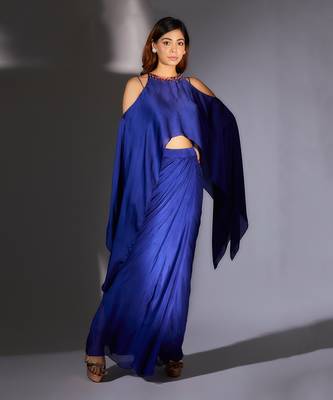 Royal blue skirt set 1