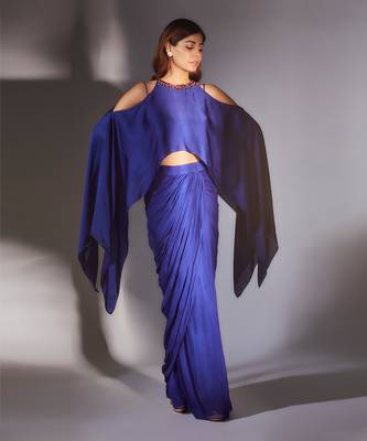 Royal blue skirt set 2