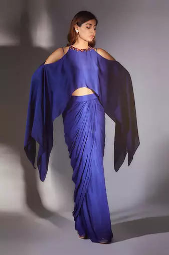 Royal blue skirt set