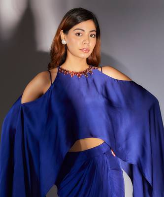 Royal blue skirt set 3
