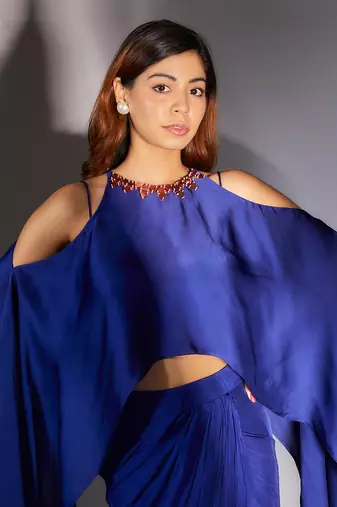 Royal blue skirt set