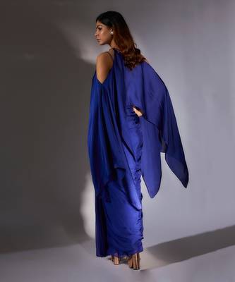 Royal blue skirt set 4