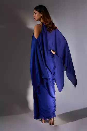 Royal blue skirt set