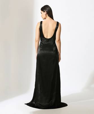 Black embroidered gown 4