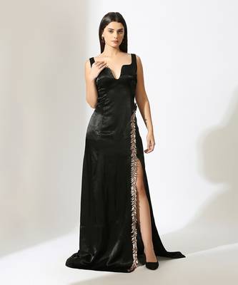 Black embroidered gown 5