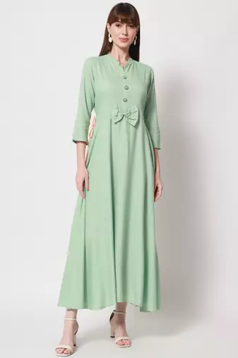 Women's Anarkali kurta in Light Green