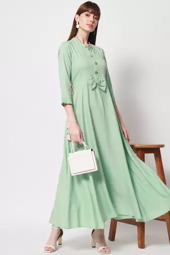 Women's Anarkali kurta in Light Green