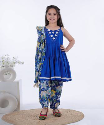 Royal blue naz cami kurta set 1