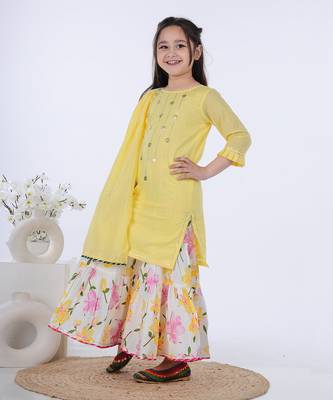 Yellow nazm sharara set 2