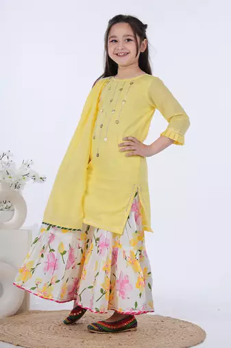 Yellow nazm sharara set