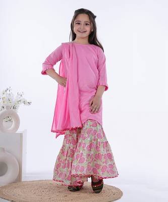 Pink gulbahar sharara set 1