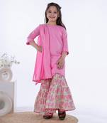 Pink gulbahar sharara set