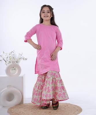 Pink gulbahar sharara set 2