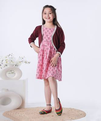 Pink gajal shrug set 1