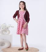 Pink gajal shrug set