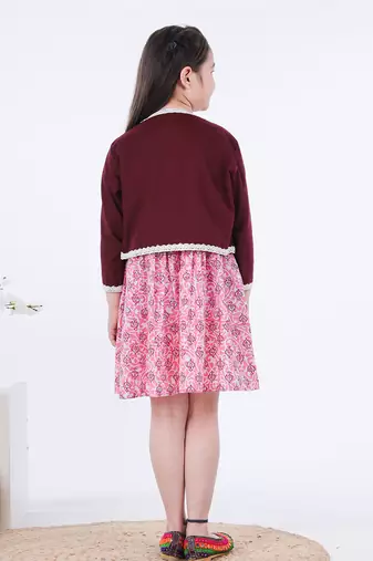 Pink gajal shrug set