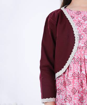 Pink gajal shrug set 5