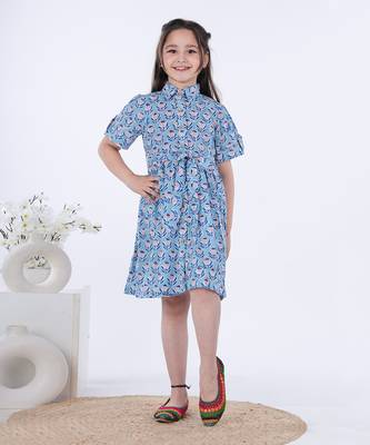 Blue fitoor shirt dress 1