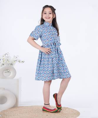 Blue fitoor shirt dress 2