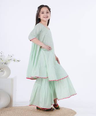 Pista green najma sharara set 3