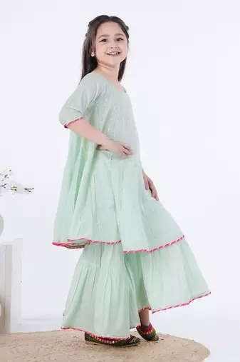 Pista green najma sharara set